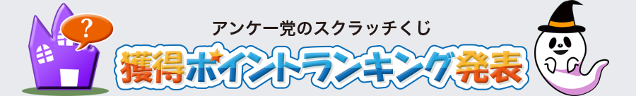 アンケー党のスクラッチくじ　獲得ポイントランキング発表
